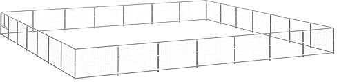 Camerina Hundezwinger Silbern 49 m² Stahl Mobiler Hundezaun Camping HüHnerzaun Garten Zaun