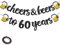 ENLACE Girlande 60 Geburtstag Deko Mann Frauen Glitzerbanner,60. Geburtstag Girlande Schwarz Gold Banner,Cheers to 60 Years Girlande Deko zum 60 Geburtstag,60 Jahr Geburtstagdeko Banner Partyzubehör