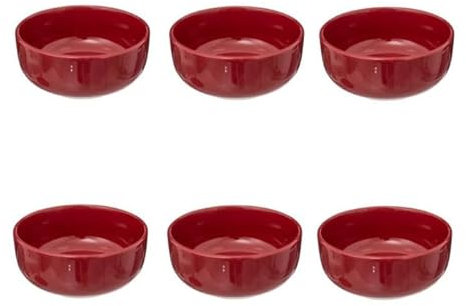 Secret de Gourmet - Lot de 6 Coupelles Marie 15cm Rouge Grenat