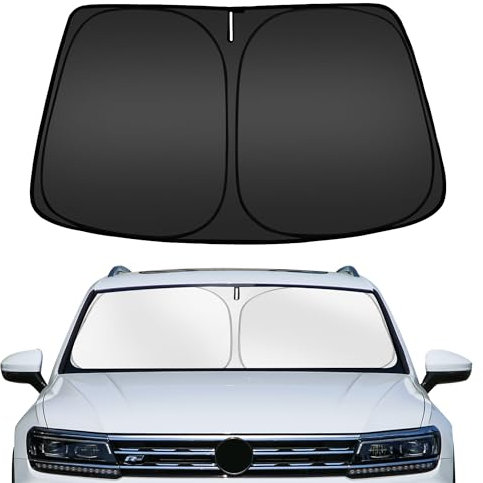 ARISMOTOR Parasol para parabrisas para Volkswagen Tiguan 2018-2024, protector de visera plegable para ventana delantera, bloquea los rayos UV y mantiene tu coche fresco