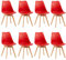 H.J WeDoo 8er Set Küchenstühle Esszimmerstühle Modern Esszimmermöbel,Mit Massivholz Buchenholz Bein und Kissen aus PU-Leder,Rot