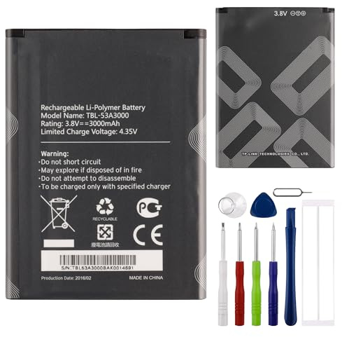 E-yiiviil Replacement Battery TBL-53A3000, TBL-53B3000 Compatible with TP-Link M7450 / M7650 Wi-Fi Hotspots Mobile Router Battery with Tools