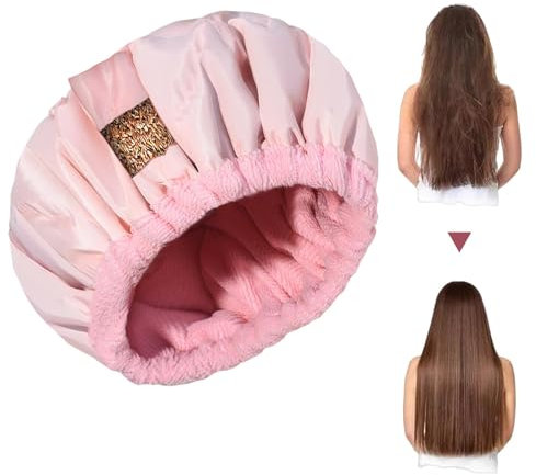 Nubamzy Dampfkappen für Haare, Thermo-Wärmekappe, Conditioning, mikrowellengeeignete Wärmekappe zum Dämpfen von Haarstyling, kabelloser Flachssamen-Dampfkappe mit Duschhauben