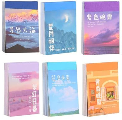 NIYATA Washi Sticker Set - 300 Stück Vintage Scrapbook Sticker für Bullet Journal und DIY Journaling (6 Pack)