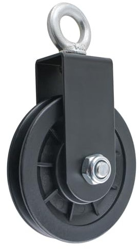 GIVIHGETI 1 Stück 90mm Seilrolle mit U Haltebügel, Block Umlenkrollen Seilrolle mit 360 Grad drehbar, Schwenkrolle Lager Riemenscheibe Rad für Seile DIY Gym Fitnessgeräte Kabelmaschine Drahtseilrolle