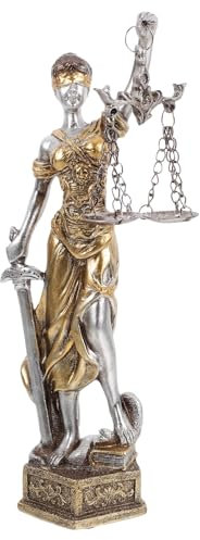 VOSAREA Lady of Justice Statue Lady Justice Law Statue Blind Goddess of Justice Sculpture Greek Roman Figure Desktop Decor B