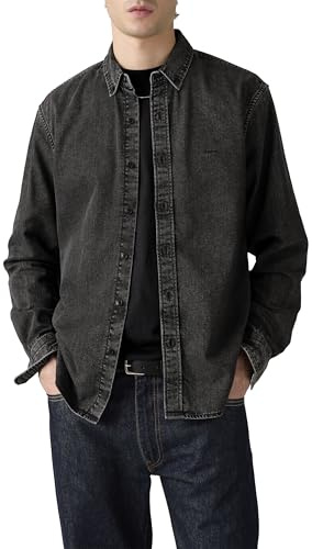 Levi's Authentic Button Down Gizmo Washed Black, Gizmo Washed Black, L
