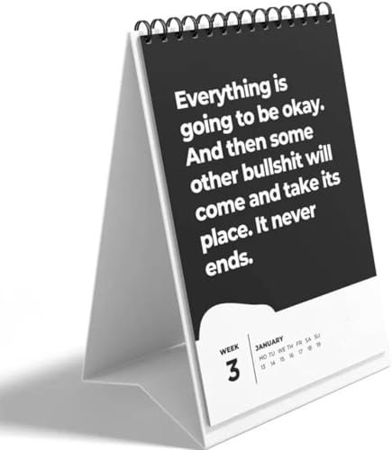 ITETONE Extrem demotivierender Schreibtischkalender 2025, Anti-Life-Coach-Motivationskalender mit 52 demotivierenden Zitaten, Gag-Geschenke für Kollegen und Erwachsene 1pcs