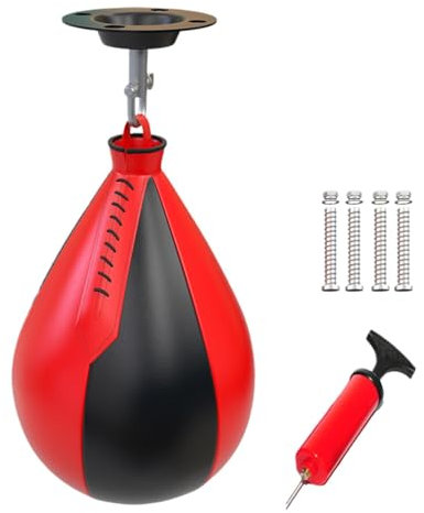 Speedballs Hängend, Punchingball aus Leder mit Drehgelenk zum Aufhängen, Punchingball Boxing Speed Bag, Box-Speedballs, Geschwindigkeit Ball Boxen Training Trainingsgeräte Gym Fitness