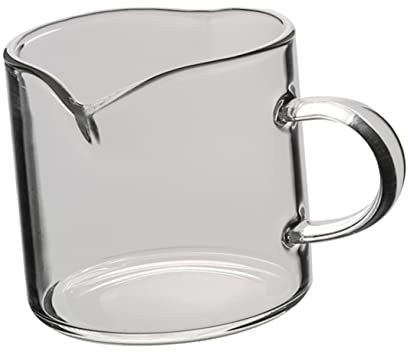 Cabilock Glas Milchkännchen Mit Ergonomischem Griff Doppelter Ausgießer Milchschaumkaraffe Für Latte Art Vielseitig Einsetzbarer Milchaufschäumer Kaffeekännchen Einfach Zu Reinigen