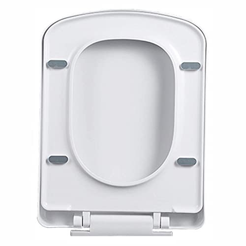 Slow Close Plastic Square Toilet Seat with Top Fixing White Square Lid for Bathrooms