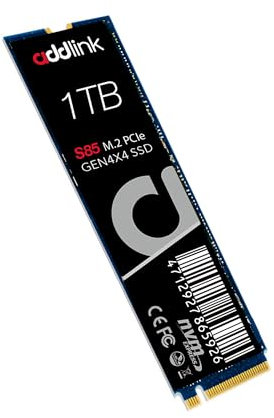 Addlink S85 1TB PCIe 4.0 M.2 Gen 4 Memory Expansion SSD, Up to 6000 MB/s, Internal Solid State Drive with HMB Technology for Laptop, Gaming and Creators