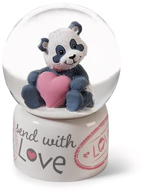Schüttelkugel Love Panda 6.5cm - weiß - Deko-Zubehör, Schneekugel, Glimmerkugel, Glaskugel – Geschenkidee für Freundschaft | 62631