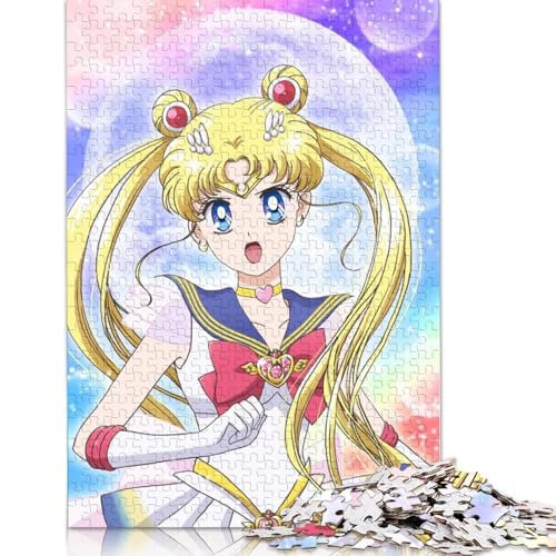 Sailor Moon Holzpuzzles Erwachsene 500 Teile Geburtstagsgeschenk Educational Game Wohnkultur Family Challenging Games Stress Relief 500pcs (52x38cm)
