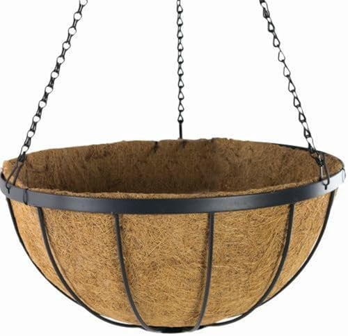 Metal Hanging Basket with Coco Liner Wrought Iron Vintage Decorative Outdoor Garden Balcony Hanger Flower Herb Plant Pot Planter (1, 14)