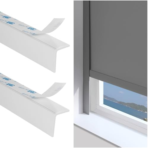 PVC Light Blockers,Roller Blinds Shade Blackout Light Blocking Strips for Shades and Blinds, Window Edge Side Tracks for Blackout Shades Blackout Window Inserts for Bedroom C-2pcs,42in/106.6cm