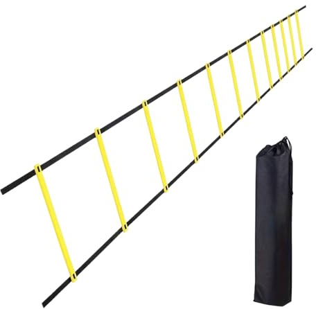 Agility-Leiter, Trainingsleiter, 6 m, Outdoor, Fitnessstudio, Fitness, Training, Baseball, Sport, 12 Läufe, Geschwindigkeit, Beweglichkeit, mit Tragetasche, strapazierfähig