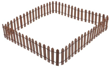 Kisangel Miniatur Zaun Dekorativer Mini Fence Modell für DIY Gartendekoration Flexibel Biegbar Langlebig und Sicher Geeignet für Handwerksprojekte und Kleine Landschaften Brauner Mini Zaun