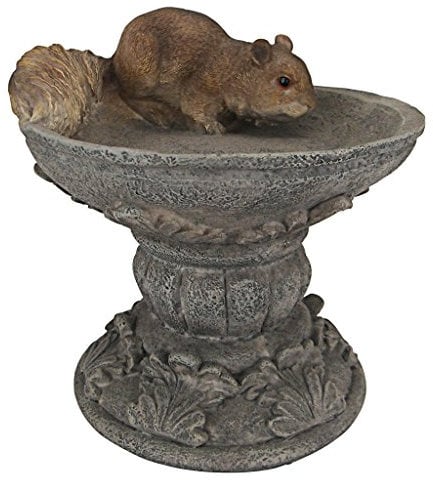 Design Toscano Dekofigur Eichhörnchen auf Sockel, Kunstharz