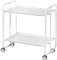 DON HIERRO - Carrito auxiliar plegable BAUHAUS con ruedas – Armazón metálico blanco, 2 niveles, 4 posiciones ajustables-Blanco