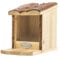 mgc24 Futterhaus für Eichhörnchen - Futterstation zum Aufhängen für Garten und Balkon, aus Holz wetterfest, Naturoptik mit Rindendach, 11,8 x 22,5 x 17,8 cm