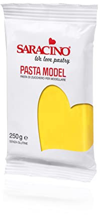 Saracino Sugar Paste Model Yellow Modelling Paste 250 g Gluten Free Made in Italy