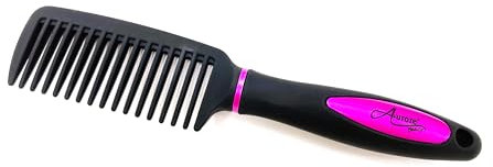 Peine de dientes ancho con mango redondo negro