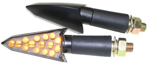 Motorrad Mini Blinker LED Lynx schwarz getönt E-geprüft für CPI SM 50 Honda CB 500 600 Italjet Formula Kawasaki KLR KMX 600 650 125 Suzuki DL DR GN GS GSX Yamaha DT XJ XT