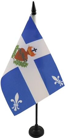 AZ FLAG Bordsflagga Quebec Carillon Sacré-Cœur 21x14 cm Plastfot