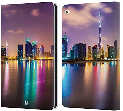 Head Case Designs Dubái Horizontes de La Ciudad Carcasa de Cuero Tipo Libro Compatible con Apple iPad Air 2 (2014)