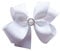 PrettyBoutique 5 Inches Girls Large Rhinestone Grosgrain Hair Bow Alligator Clip (White)