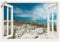 ARTland Wanddeko Wandtattoo selbstklebende Vinylfolie 130x90 cm Fensterblick Fenster Dünenlandschaft Strand Gräser Maritim T6BR