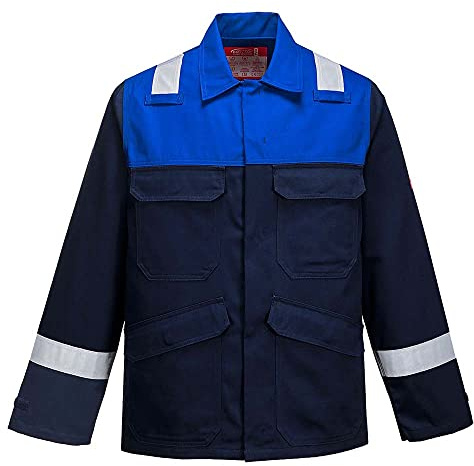 Portwest FR55NRRXXL Bizflame Plus Jacket, 2X-Large, Navy/Royal