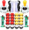 EG STARTS 2 Piezas de Arcade LED para jugadores DIY Codificador USB 2X Elipse Óvalo Joystick de estilo 20x Botones de Arcade LED para PC Sistema de Windows Raspberry Pi MAME Rojo & Amarillo