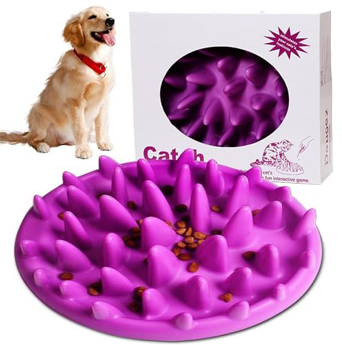 MINGZE Gamelle d'alimentation Lente Anti Ballonnements pour Petits, Moyens Grands Chiens et Chats, Gamelle Anti-glouton Gamelle Interactif pour Chien Chat Gamelle Evite Manger Vite