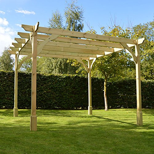 Rutland County Garden Furniture - Garden Canopy Outdoor - Premium Pergola Kit - Wooden Gazebo Canopy Pergola Kits - Garden Arch Garden Room (2. 4m x 3m, Light Green)