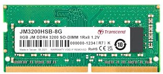 Transcend JM3200HSB-8G Arbeitsspeicher 8 GB DDR4 3200 MHz Arbeitsspeicher Modul (8 GB, DDR4, 3200 MHz, SO-DIMM)