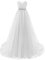 Misshow Robe de Mariage à Bustier Sexy Dos Nu Robe de Soirée Vintage Longue à Paillettes Brillante à Traine Princesse Blanc 44