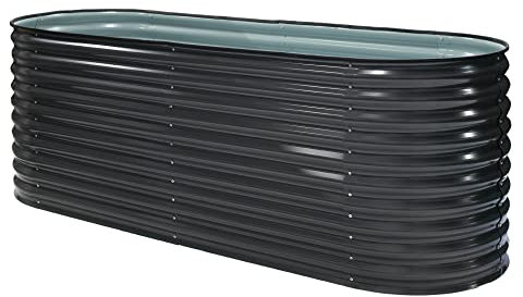 WESTMANN Metallhochbeet | Kräuterbeet für Garten & Terrasse | 240x80x82 cm Anthrazit | Hochbeet & Frühbeet zum Bepflanzen von Gemüse | Pflanzkasten aus Metall