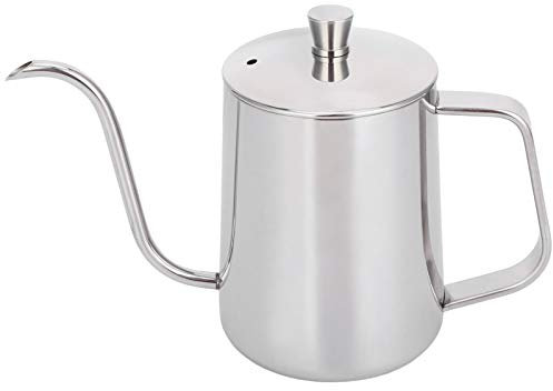 Cikonielf Tetera De Café De 600 Ml / 20 Oz 304 Boquilla Delgada De Acero Inoxidable Grueso Tetera De Té De Café De Goteo Largo Y Estrecho Verter sobre La Olla De Goteo con Tapa