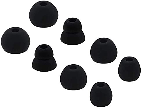ALXCD Ear Tips Replacement for Beats Flex Wireless Earphones, S/M/L/D 4 Sizes 4 Pairs Soft Silicone Eargel Earbuds Tips, Fit for Beats Flex, 4 Pairs (Black)