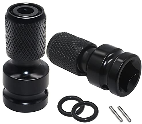 GIAK Stecknuss Adapter Sechskantschaft Adapter 1/2 Vierkantantantrieb auf 1/4 Sechskantschaft Schnellspann Konverter 2 Stücke Sechskant Stecknussadapter für Schlagratschenschlüssel