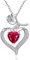 SIMPLGIRL Collier Femmes Amour pour Toujours Cœur Rose Fleur juillet Collier Filles Pierre De Naissance Pendentif Collier Anniversaire Saint Valentin Noël Bijoux Cadeaux