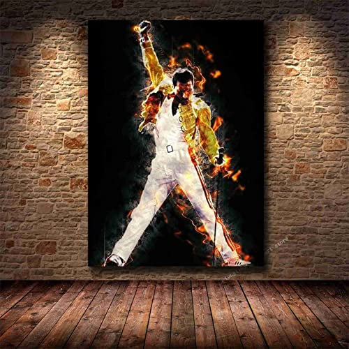 Queen Freddie Mercury Wand Bilder Bohemian Rhapsody Leinwand Gemälde Poster und Kunstdrucke Bilder Abstrakte Bilder Dekorative Wohnkultur 40x60cm Ungerahmt