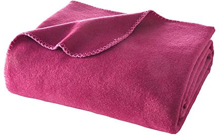 WOHNWOHL Wohndecke Uni • Tagesdecke • Soft-Fleece-Decke • Kuscheldecke • Viscose-Decke Mischung • Sofaüberwurf • Couch-Decke Überwurf • weiche Tagesdecke • 150 x 200 cm • Farbe: Beere