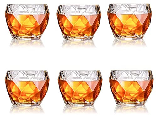 Whiskygläser, 6er-Set, 11 Oz, Gläser, Bourbon-Gläser für Cocktails, altmodisches Trinken (D 3,7(W) X 3,7(H))