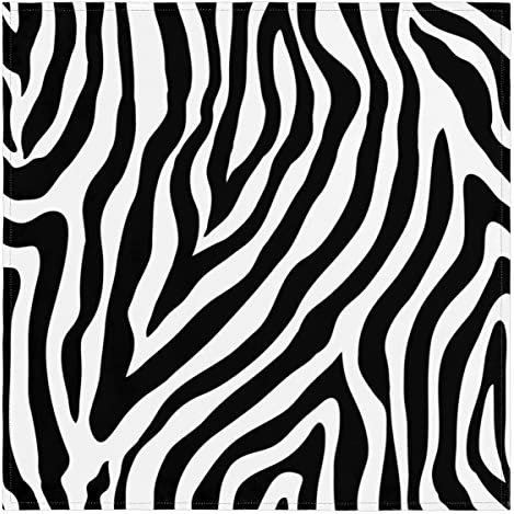 Zebra Print Dinner Cloth Napkins Set of 4 Zebra Animal Stripe Soft Cloth Napkins Washable for Parties Wedding Cocktail Christmas Dinner Table