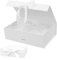 VAVICRAP Weiß Geschenkbox mit Deckel und Schleife - Dekorative Rechteckige Box für Hochzeit, Geburtstag - Groß 21 * 17 * 7cm