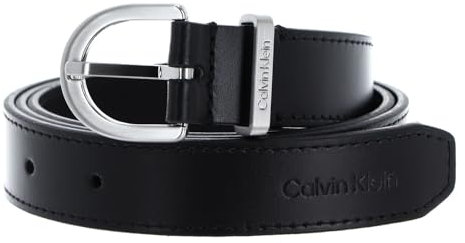 Calvin Klein Damen Gürtel Ck Must Metal Loop 2.5 cm Ledergürtel, Schwarz (Ck Black), 70 cm