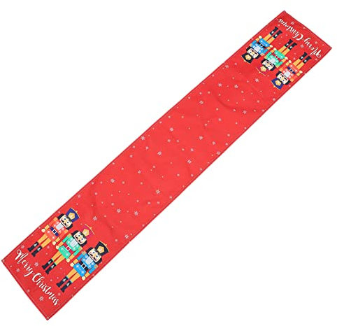 FUNOMOCYA 1stk Walnuss Soldat Tisch Flagge rutschfeste Tischdecke Weihnachtstischfahne Weihnachtliche Nussknacker Tischdecke Feiertags-tischwäsche Tischläufer Schminktisch Baumwolle Boutique